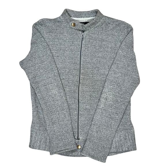 291 Venice Womens Full Zip Gray Moto Sweater Jacket Size 2 - Picture 1 of 12